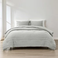 Gray Ruched Stripe 3-pc. Full/Queen Comforter Set