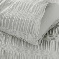 Gray Ruched Stripe 3-pc. Full/Queen Comforter Set