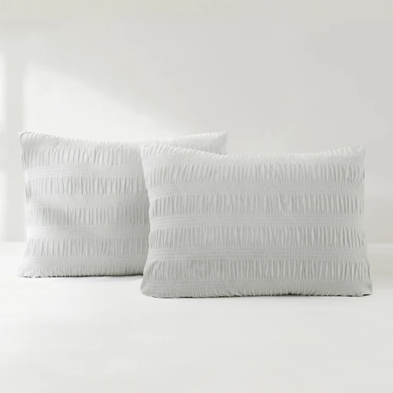 Gray Ruched Stripe 3-pc. Full/Queen Comforter Set