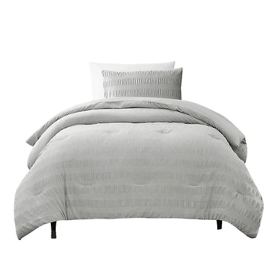 Gray Ruched Stripe 2-pc. Twin XL Comforter Set