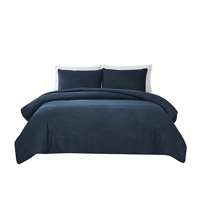 Navy Arden Corduroy 3-pc Full/Queen Comforter Set