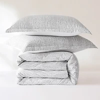 Gray Striped 3-pc. King Duvet Cover Set