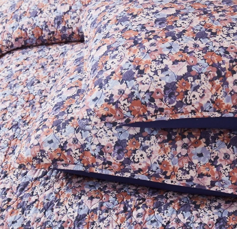 Purple Camo Floral 3-pc. Cali King Quilt Set