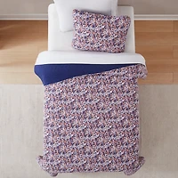 Purple Camo Floral 2-pc. Twin XL Quilt Set