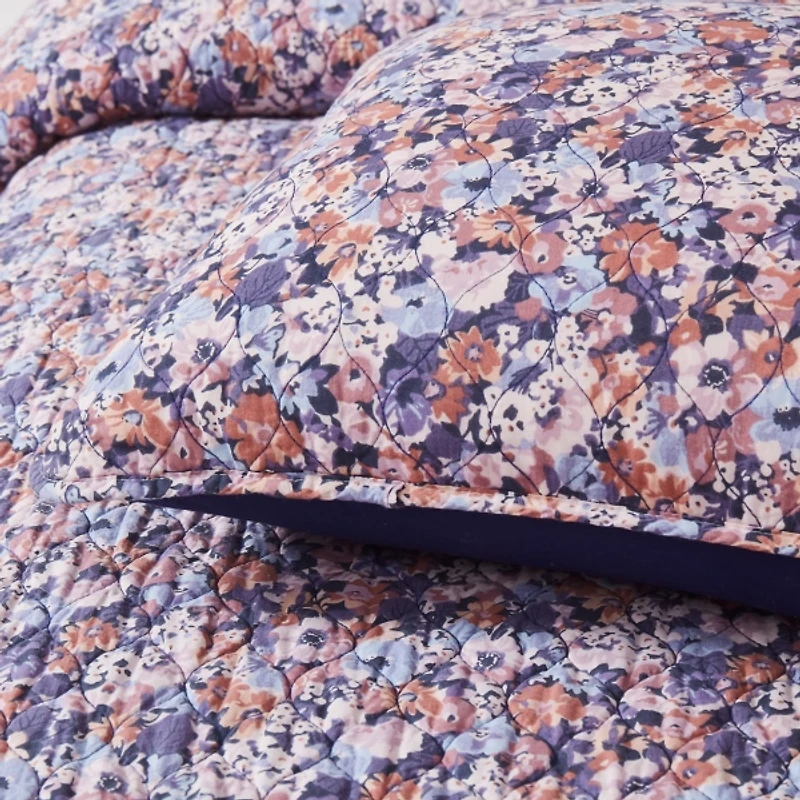 Purple Camo Floral 2-pc. Twin XL Quilt Set