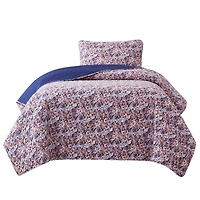 Purple Camo Floral 2-pc. Twin XL Quilt Set