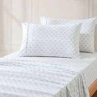 Gray Scallop Fan 4-pc. Twin Sheet Set