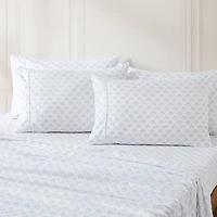 Gray Scallop Fan 6-pc. King Sheet Set
