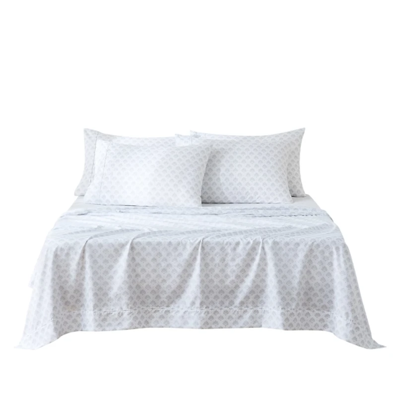 Gray Scallop Fan 6-pc. Queen Sheet Set