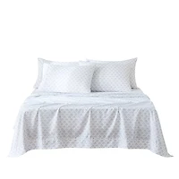 Gray Scallop Fan 6-pc. Queen Sheet Set