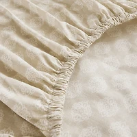 Neutral Damask Cotton 4-pc. Queen Sheet Set