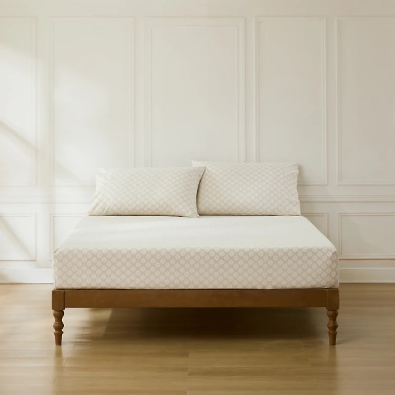 Neutral Damask Cotton 4-pc. Queen Sheet Set