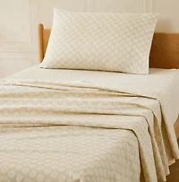 Neutral Damask Cotton 3-pc. Twin Sheet Set