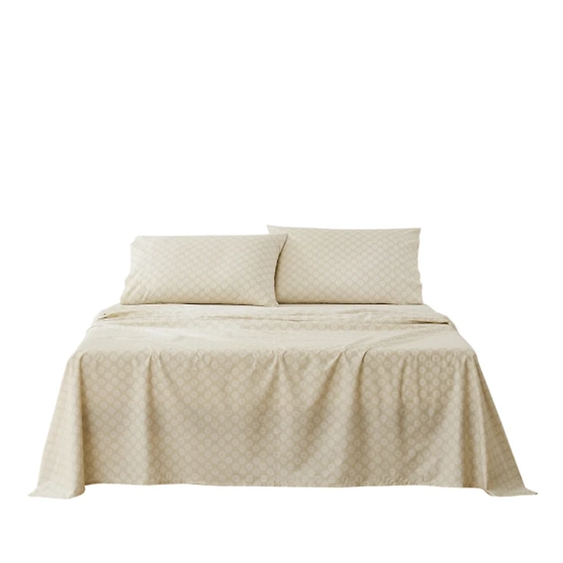 Neutral Damask Cotton 4-pc. Full Sheet Set