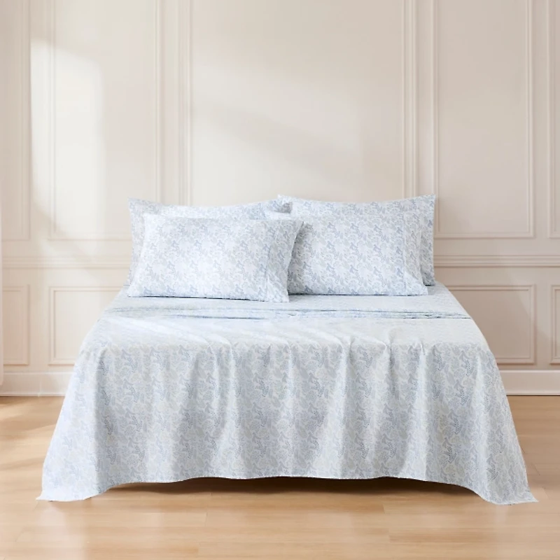 Blue Botanical 6-pc. Queen Sheet Set