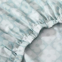 Aqua Blue Checkered Daisy 6-pc. Queen Sheet Set