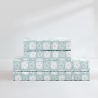 Aqua Blue Checkered Daisy 4-pc. Twin Sheet Set