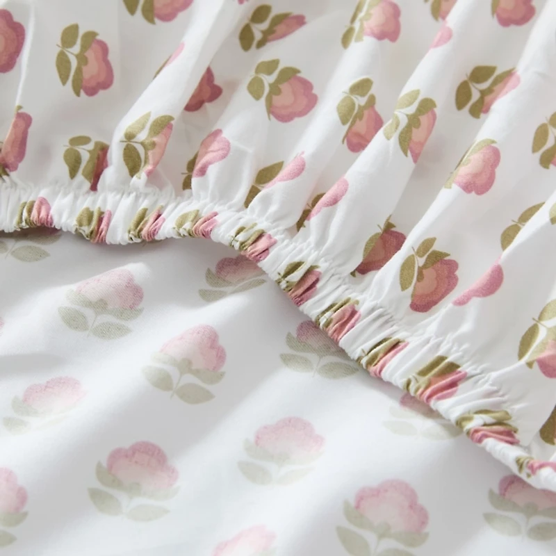 Prisha Peach Floral 6-pc. Full Sheet Set