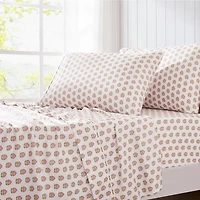Prisha Peach Floral 4-pc. Twin XL Sheet Set