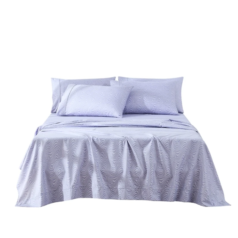 Violet Retro Waves 6-pc. Queen Sheet Set