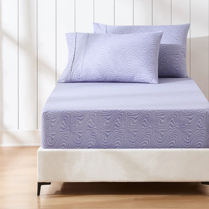 Violet Retro Waves 4-pc. Twin XL Sheet Set