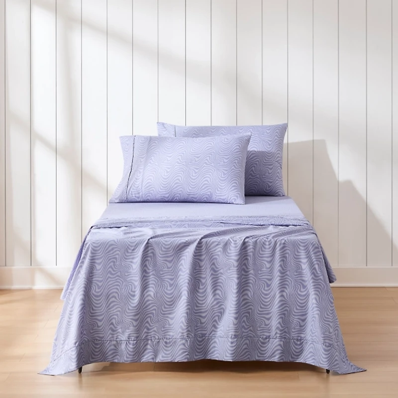 Violet Retro Waves 4-pc. Twin Sheet Set