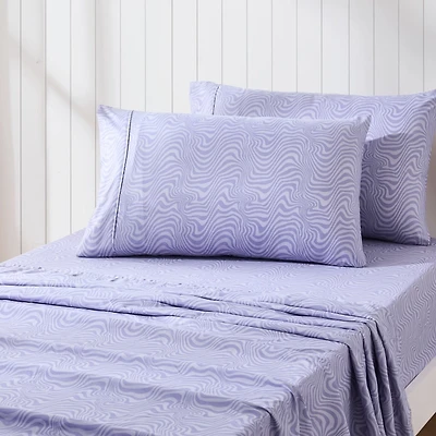 Violet Retro Waves 4-pc. Twin Sheet Set