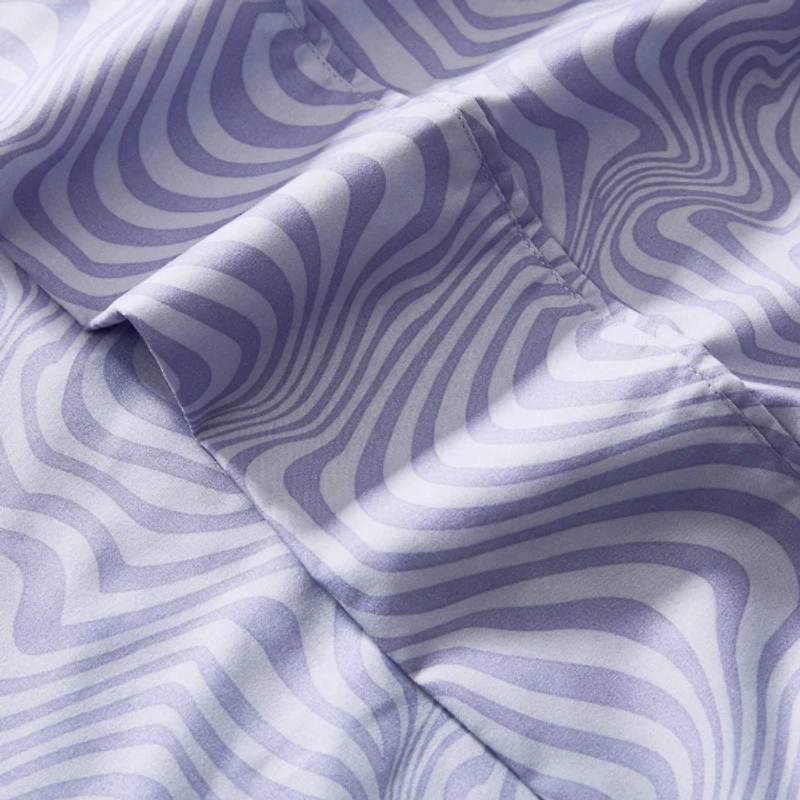 Violet Retro Waves 6-pc. Full Sheet Set