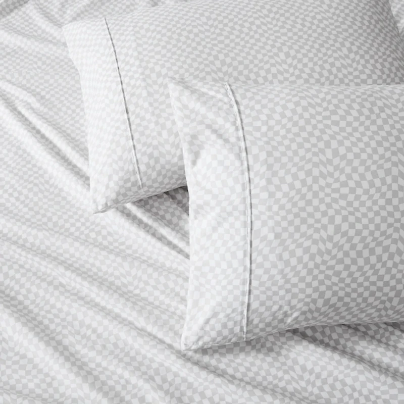 Gray Wavy Checkered 6-pc. Full Sheet Set