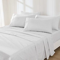 Gray Wavy Checkered 6-pc. Queen Sheet Set