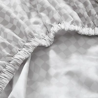 Gray Wavy Checkered 6-pc. Queen Sheet Set