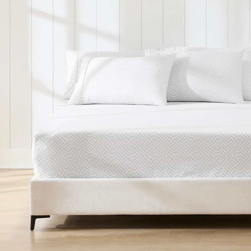 Gray Wavy Checkered 6-pc. Queen Sheet Set