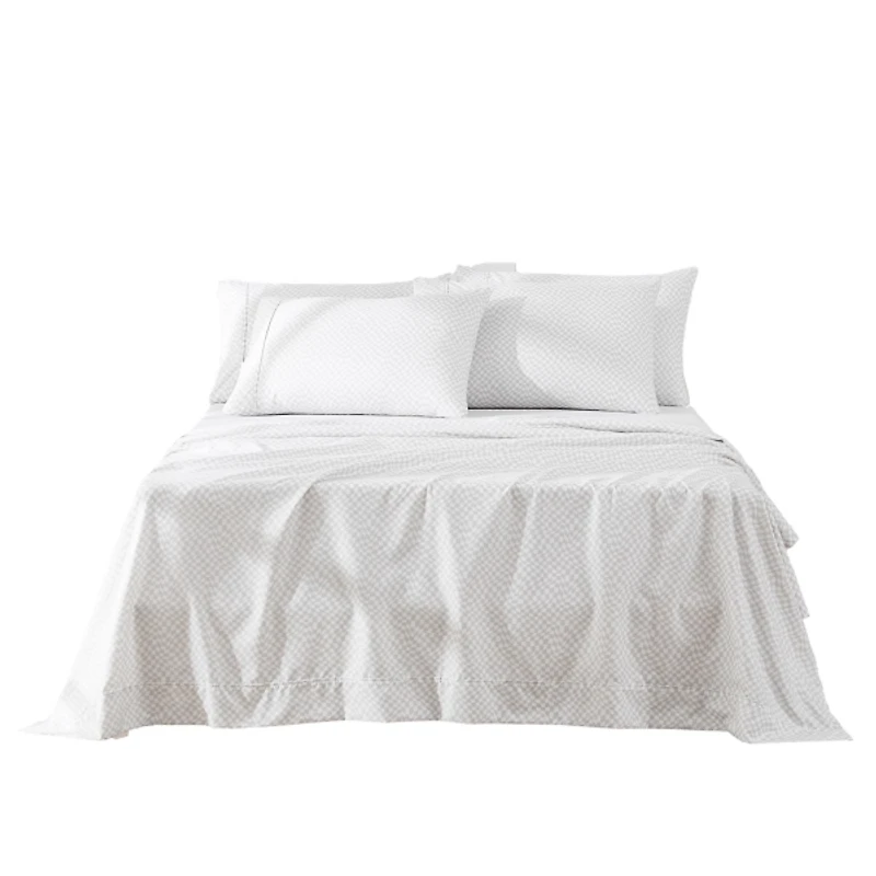 Gray Wavy Checkered 6-pc. Queen Sheet Set