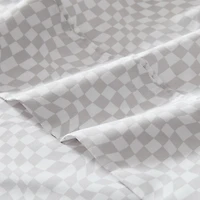 Gray Wavy Checkered 4-pc. Twin XL Sheet Set