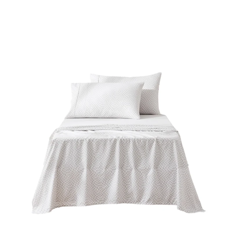 Gray Wavy Checkered 4-pc. Twin XL Sheet Set