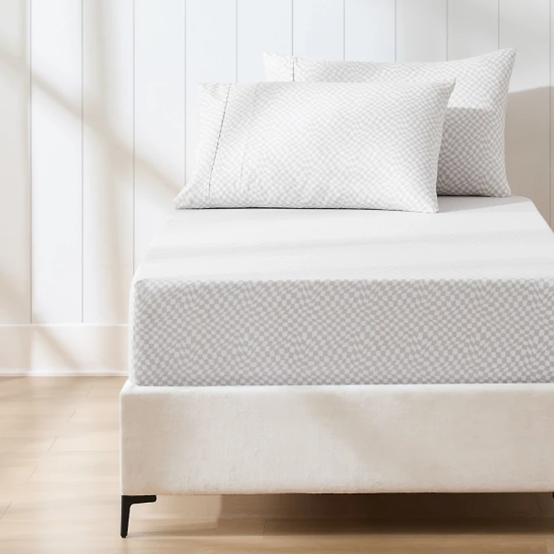 Gray Wavy Checkered 4-pc. Twin Sheet Set