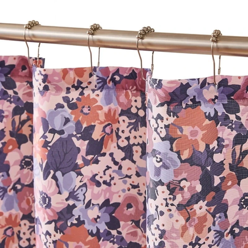 Alicia Purple Camo Floral Shower Curtain