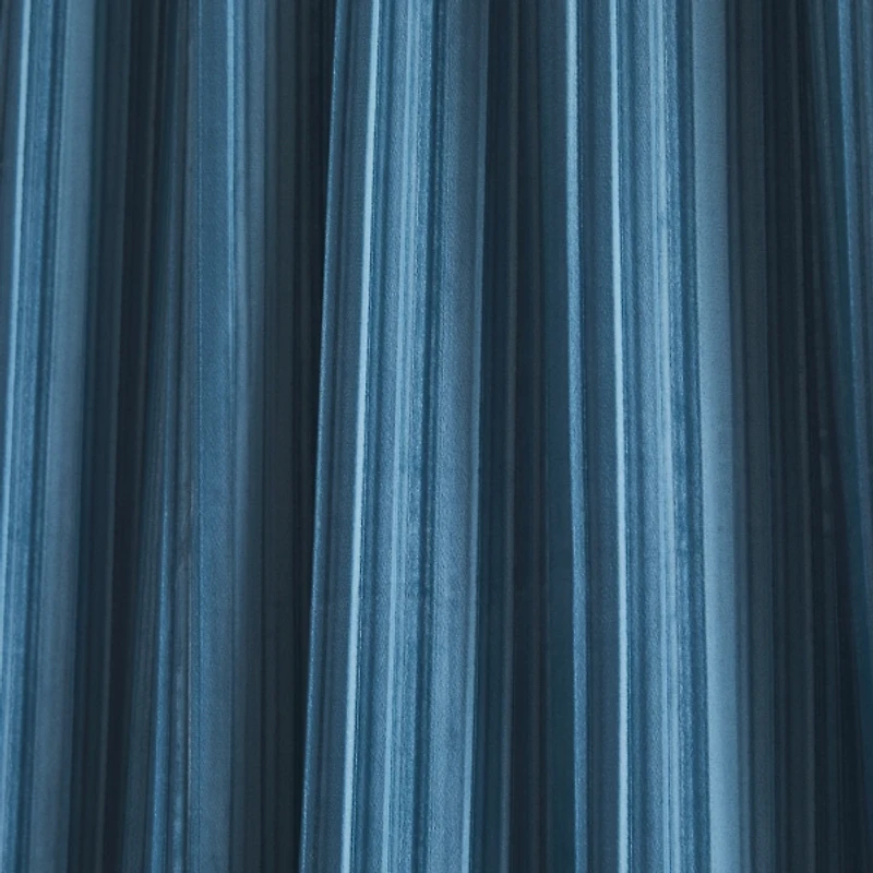 Blue Pleated Velvet Curtain Panel Set, 84 in.
