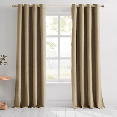 Wheat Slub Blackout Curtain Panel Set, 84 in.