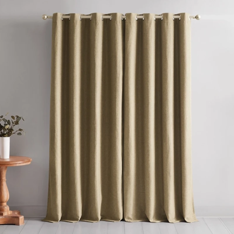 Wheat Slub Blackout Curtain Panel Set, 84 in.
