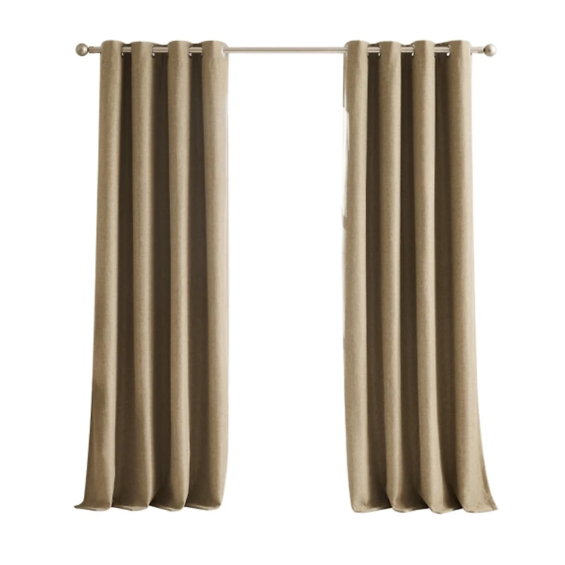 Wheat Slub Blackout Curtain Panel Set, 84 in.