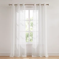 Sheer White Raindrop Curtain Panel Set, 84 in.