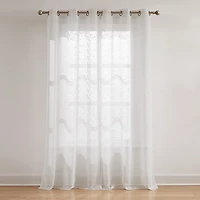 Sheer White Raindrop Curtain Panel Set, 84 in.
