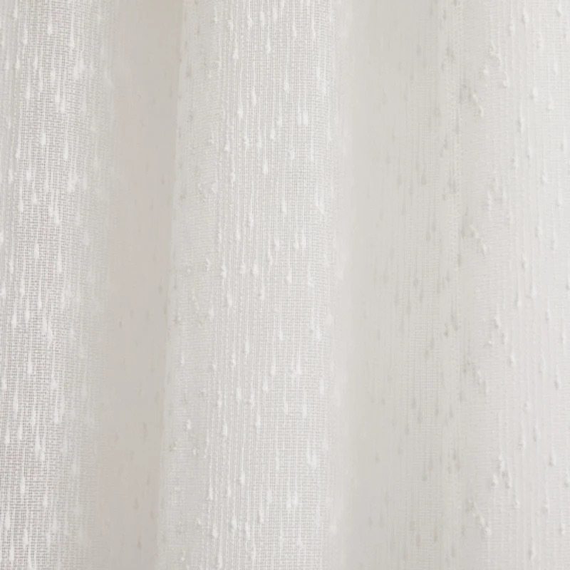 Sheer White Raindrop Curtain Panel Set, 84 in.