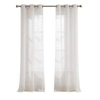 Sheer White Raindrop Curtain Panel Set, 84 in.