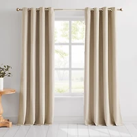 Natural Slub Blackout Curtain Panel Set, 84 in.