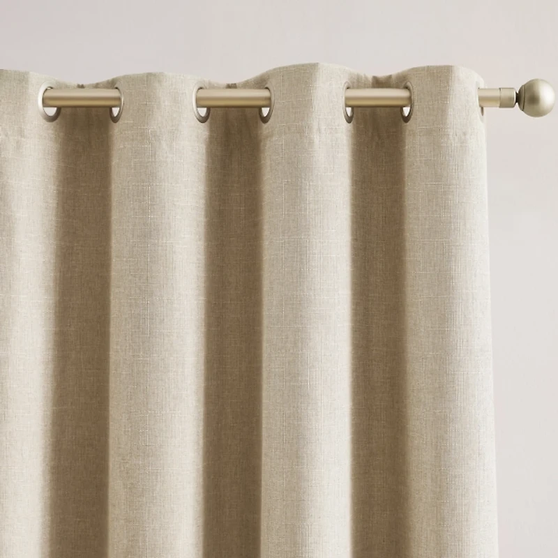 Natural Slub Blackout Curtain Panel Set, 84 in.