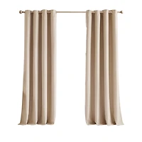 Natural Slub Blackout Curtain Panel Set, 84 in.
