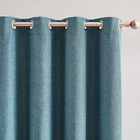Blue Slub Blackout Curtain Panel Set, 84 in.
