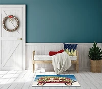 Pups in a Wagon Christmas Doormat, 28x47